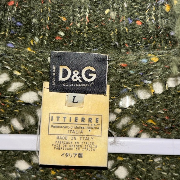 Dolce & Gabbana Women's Green Cable Knit Turtleneck Sweater Vintage Sz L Italy. - Picture 8 of 11